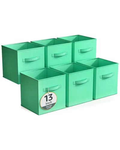 Sorbus Pack Of Six 13in Large Storage Bins In Teal