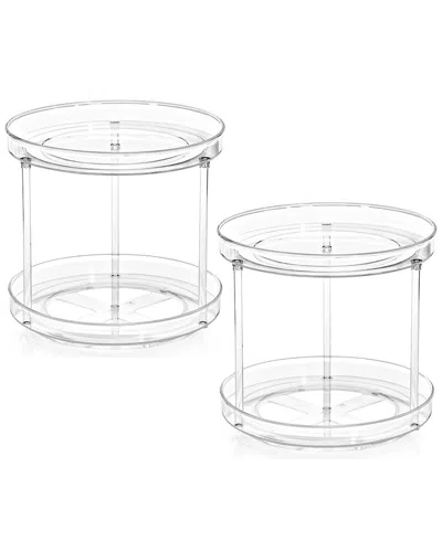 Sorbus Pack Of Two 2-tier Clear Lazy Susan Organizers In Transparent