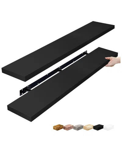 Sorbus Pack Of Two 55in Xl Floating Shelves In Black