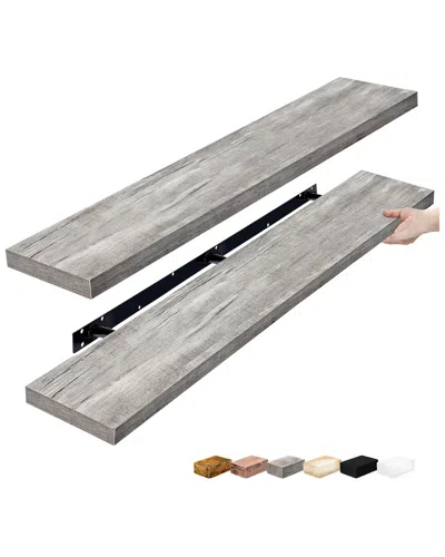 Sorbus Pack Of Two 55in Xl Floating Shelves In Gray