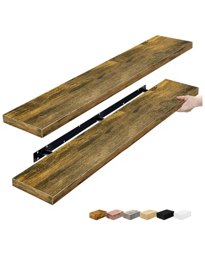 Sorbus Pack Of Two 55in Xl Floating Shelves In Green