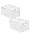 Sorbus Plastic Storage Organizer Container Bins With Hand In Transparent