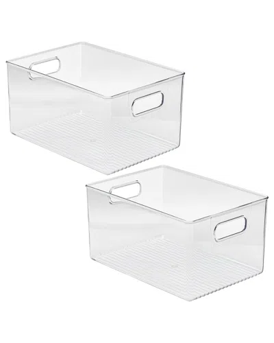 Sorbus Plastic Storage Organizer Container Bins With Hand In Transparent