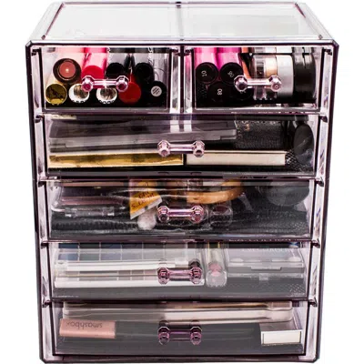 Sorbus Purple Makeup & Jewelry Storage Case Display In Pink