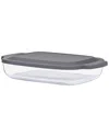 Sorbus Rectangular Glass Baking Dish Set With Lids In Gray