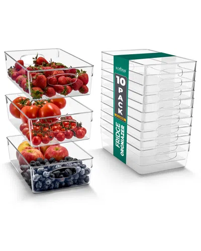 Sorbus Set Of 10 Extra Large Clear Plastic Organizing Bins In Transparent