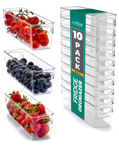 Sorbus Set Of 10 Small Clear Plastic Organizing Bins In Animal Print