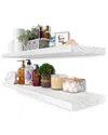 Sorbus Set Of 2 35in Solid Wood Floating Shelves In White