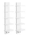 Sorbus Set Of 2 5-tier Wall Shelf Unit With Hooks In White