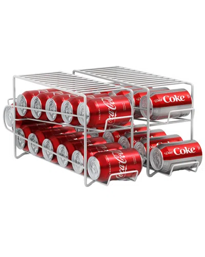 Sorbus Set Of 2 Can Dispenser Racks White In Burgundy