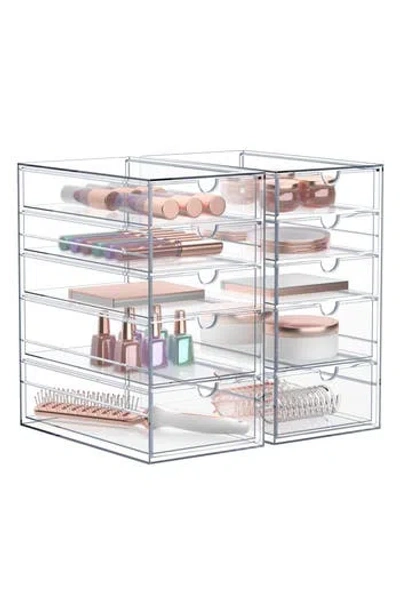 Sorbus Set Of 2 Clear Acrylic Organizers In Metallic