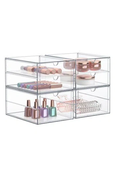 Sorbus Set Of 2 Cosmetics Makeup & Jewelry Storage Case Display In Transparent