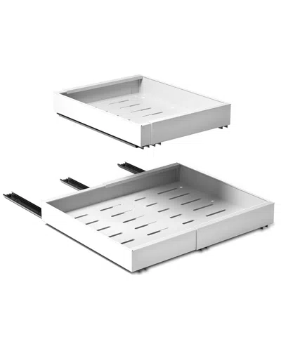 Sorbus Set Of 2 Extendable Pull-out Storage Racks In White