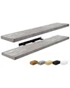 Sorbus Set Of 2 Extra-large Floating Shelves In Gray