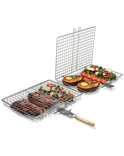 SORBUS SORBUS SET OF 2 LARGE STAINLESS STEEL GRILLING BASKETS