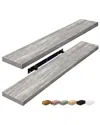 Sorbus Set Of 2 Long Floating Shelves In Gray