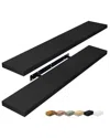 Sorbus Set Of 2 Long Floating Shelves In Black