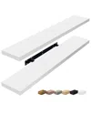 Sorbus Set Of 2 Long Floating Shelves In White