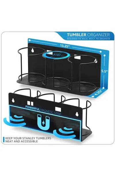 Sorbus Set Of 2 Magnetic Tumbler Organizers In Black