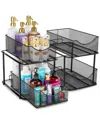 Sorbus Set Of 2 Mesh 2 Tier Black Under Sink Organizers In Black