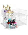 Sorbus Set Of 2 Mesh 2 Tier White Under Sink Organizers In Transparent