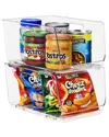 Sorbus Set Of 2 Stackable Medium Storage Bins In Transparent