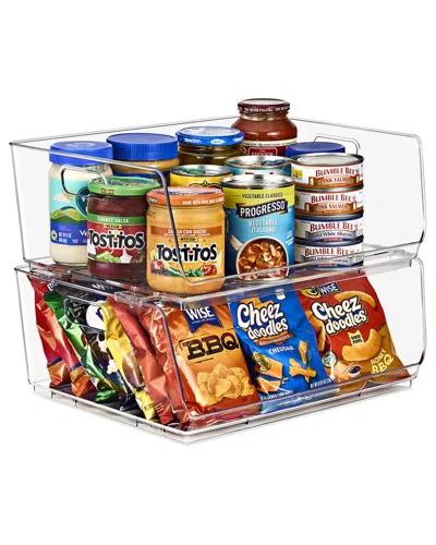 Sorbus Set Of 2 Stackable Storage Bins In Transparent