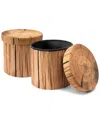 Sorbus Set Of 2 Tree Stump 15in Storage Ottomans