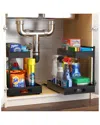 Sorbus Set Of 2 Under Sink Black Organizer With Sliding Tracks In Black