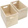 Sorbus Set Of 2 Wooden Organizing Crates In Natural