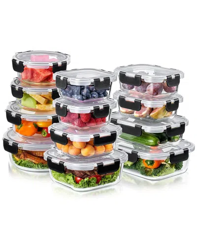 Sorbus Set Of 24 Glass Meal Prep Containers With Airtight Lids In Multi