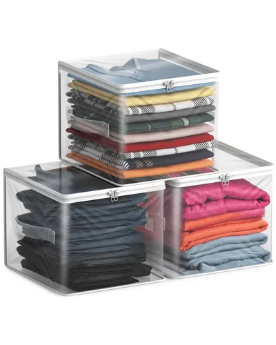 Sorbus Set Of 3 Clear Storage Bags In Transparent