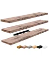 Sorbus Set Of 3 Extra-large Floating Shelves In Brown