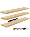 Sorbus Set Of 3 Extra-large Floating Shelves In Brown