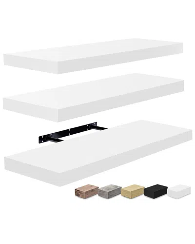 Sorbus Set Of 3 Floating Shelves In White
