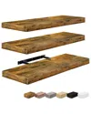 Sorbus Set Of 3 Floating Shelves In Brown