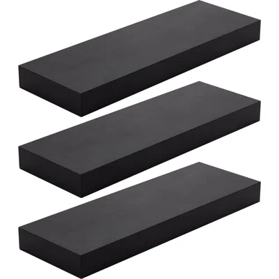 Sorbus Set Of 3 Floating Shelves In Black