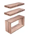 Sorbus Set Of 3 Floating Shelves For Wall In Brown