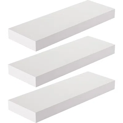 Sorbus Set Of 3 Floating Shelves In White