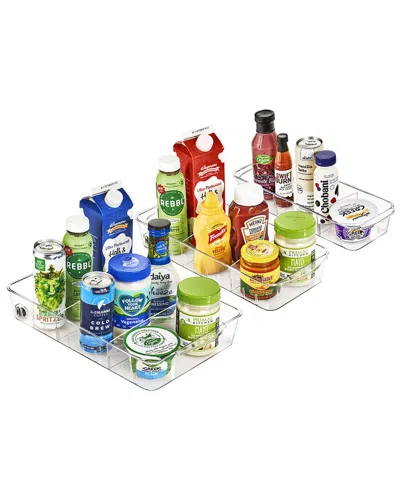 Sorbus Set Of 3 Fridge Organizers On Wheels In Clear