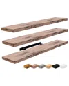 Sorbus Set Of 3 Extra-large Floating Shelves In Brown