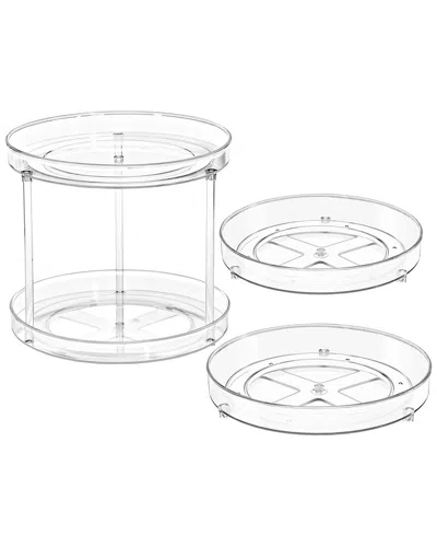 Sorbus Set Of 3 Lazy Susan Organizers In Clear