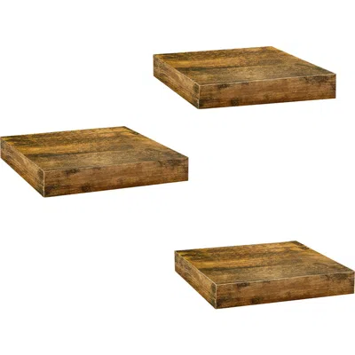 Sorbus Set Of 3 Square Floating Shelves In Multi
