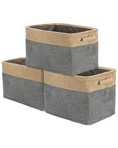 Sorbus Set Of 3 Twill Storage Basket Set In Nocolor