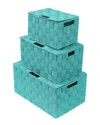 Sorbus Set Of 3 Weave Stackable Basket Set