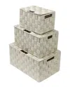 Sorbus Set Of 3 Weave Stackable Basket Set