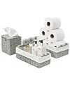 Sorbus Set Of 3 Woven Boho Decor Baskets In Gray