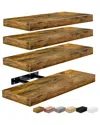 Sorbus Set Of 4 16in Floating Shelves In Brown