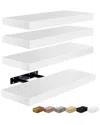 Sorbus Set Of 4 16in Floating Shelves In White
