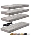 Sorbus Set Of 4 16in Floating Shelves In Gray